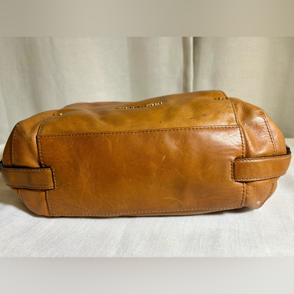 Michael Kors Bedford Large Leather Shoulder Bag Tan Luggage Brown Hobo - Picture 10 of 15
